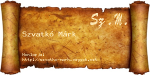 Szvatkó Márk névjegykártya
